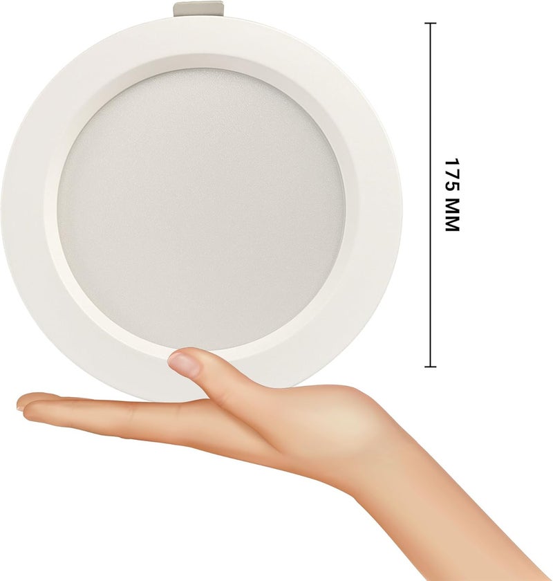 Duravel LED Panel Light, 175mm Diameter, Round Recessed Ceiling Light, White - Image 3